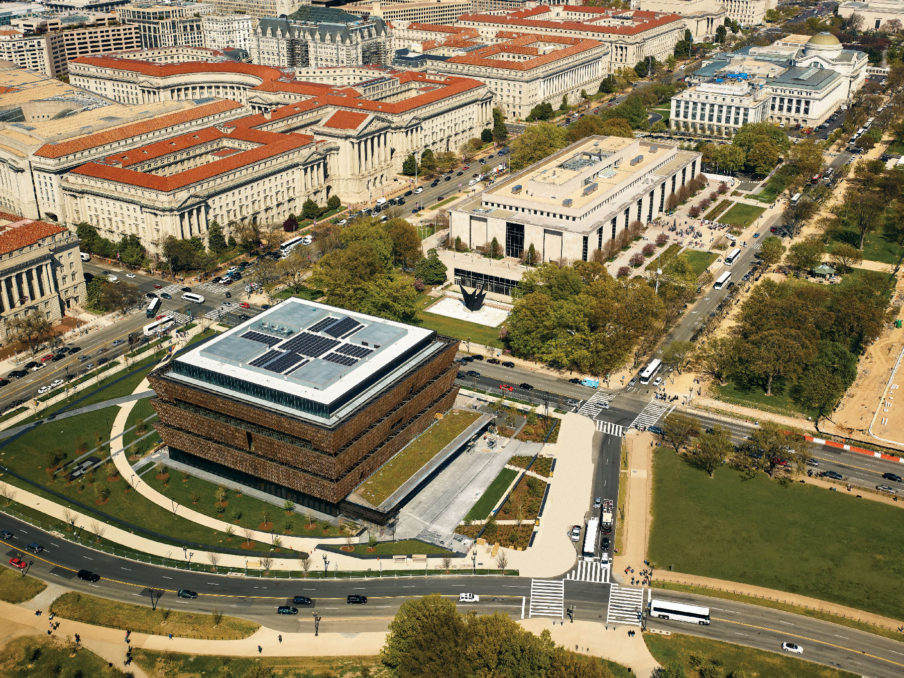 Aerial View of National Museum of African American History and Culture 