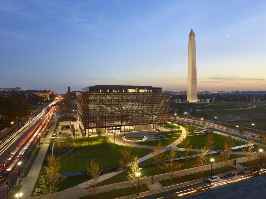 Two Icons at Dusk: The National Museum of African American History and Culture and with the Washington Monument 